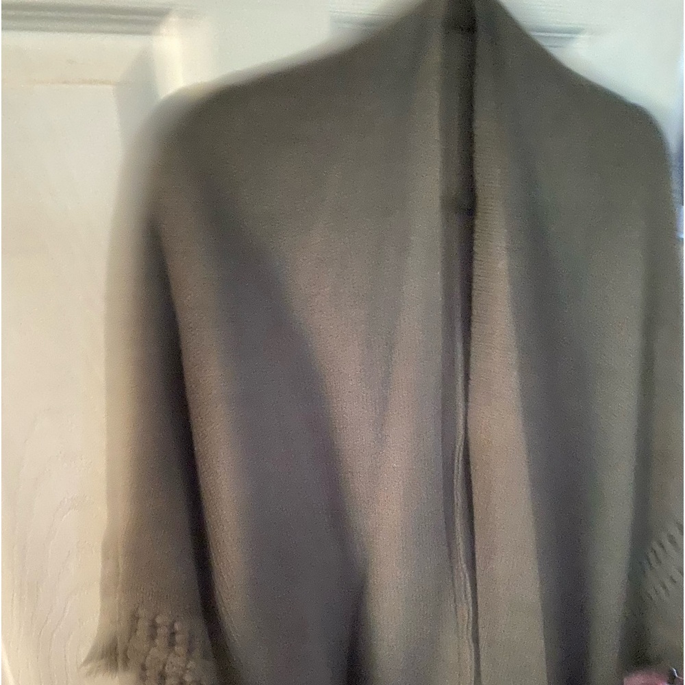 Wool blend Boho wrap with fringe